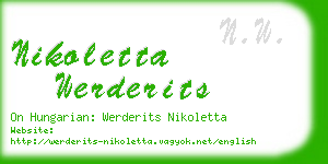nikoletta werderits business card